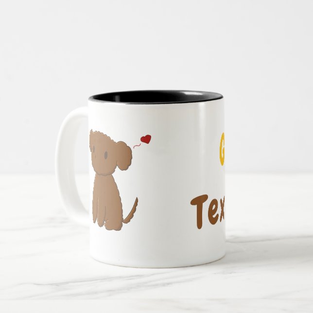 Personalised Golden Doodle Dog Two-Tone Coffee Mug (Front Left)