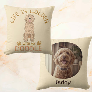 Personalised Golden Doodle Life is Golden Pillow