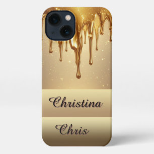 Personalised Golden Drip Name Design iPhone 13 Case