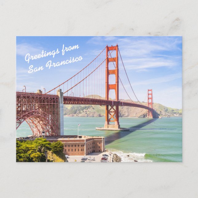 Personalised Golden Gate Bridge landscape Photo Postcard (Front)