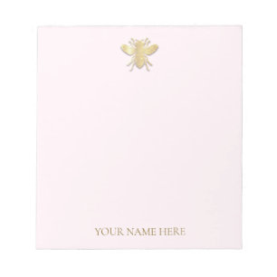 Personalised Golden Honey Bee Notepad
