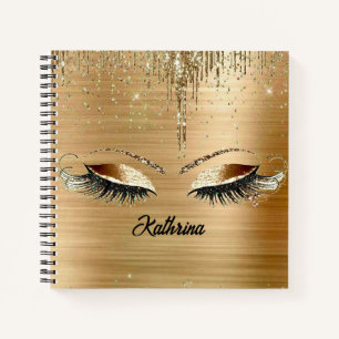 personalised golden lashes Spiral Notebook