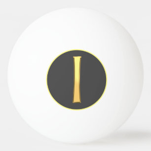 Personalised Golden Letter I Ping Pong Ball