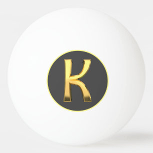 Personalised Golden Letter K Ping Pong Ball