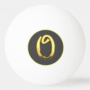 Personalised Golden Letter O Ping Pong Ball