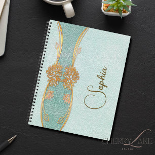 Personalised Golden Mint Journal Notebook
