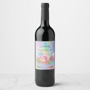 Personalised Golden Rainbow Unicorn Juice Label
