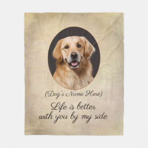 Personalised Golden Retriever by My Side Fleece Bl Blanket