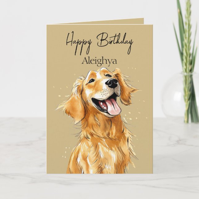 Personalised Golden Retriever * Card (Front)