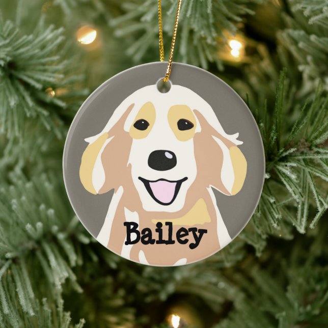 Personalised Golden Retriever  Ceramic Ornament (Tree)