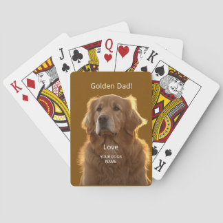 Personalised Golden Retriever Dad Playing Cards