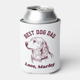 Personalised Golden Retriever Dog Dad Custom Text Can Cooler