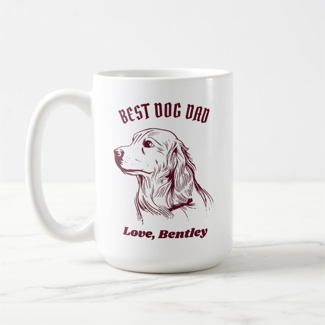 Personalised Golden Retriever Dog Mum Custom Name Coffee Mug (Left)