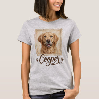 Personalised Golden Retriever Dog Name T-Shirt | C