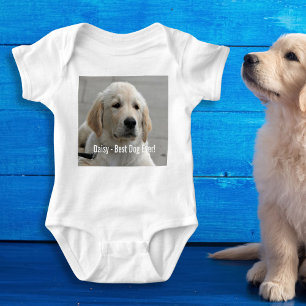 Personalised Golden Retriever Dog Photo and Name Baby Bodysuit