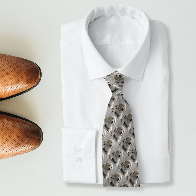 Personalised Golden Retriever Dog Photo and Name Tie (Creator Uploaded)