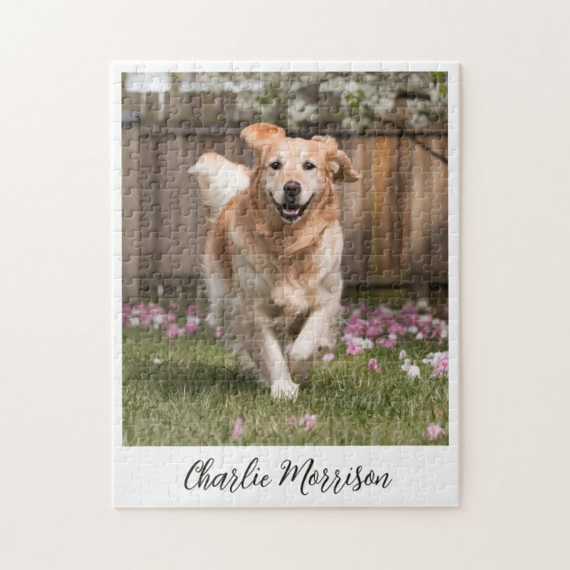 Personalised Golden Retriever Dog Photo Jigsaw Puzzle (Vertical)