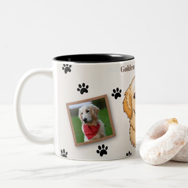 Personalised Golden Retriever Mum Mug - Custom (With Donut)