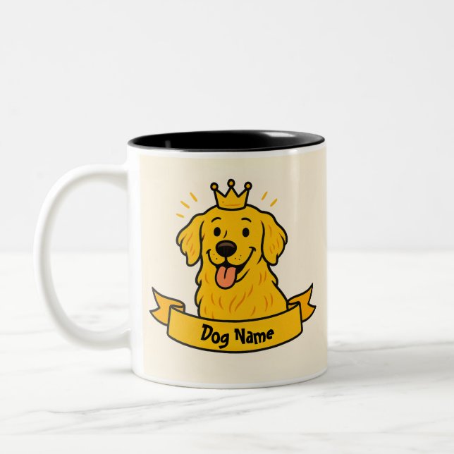 Personalised Golden Retriever Mum Mug Custom Name (Left)