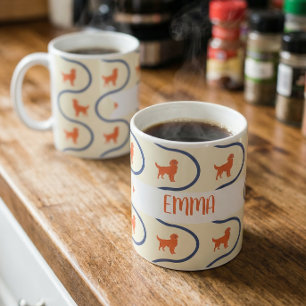 Personalised Golden Retriever Name Pastel Mug Gift