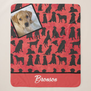Personalised Golden Retriever pattern Sherpa Blanket