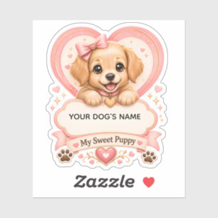 Personalised Golden Retriever Puppy Name Cute Dog