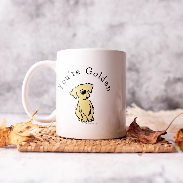 Personalised Golden Retriever Puppy Simple White  Coffee Mug (Creator Uploaded)