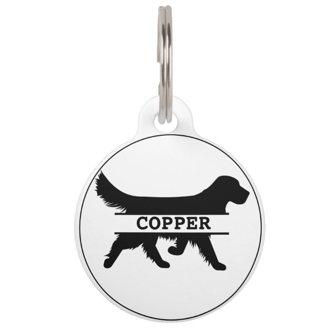 Personalised Golden Retriever Round Pet Tag (Front)