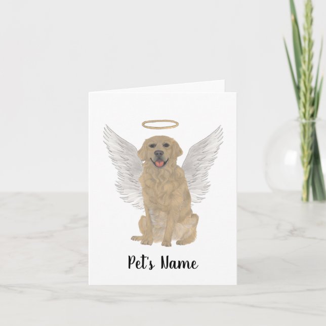 Personalised Golden Retriever Sympathy Memorial Card (Front)