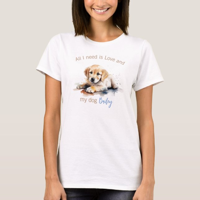 Personalised Golden Retriever T-Shirt (Front)
