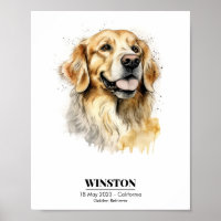 Personalised Golden Retriever Watercolor
