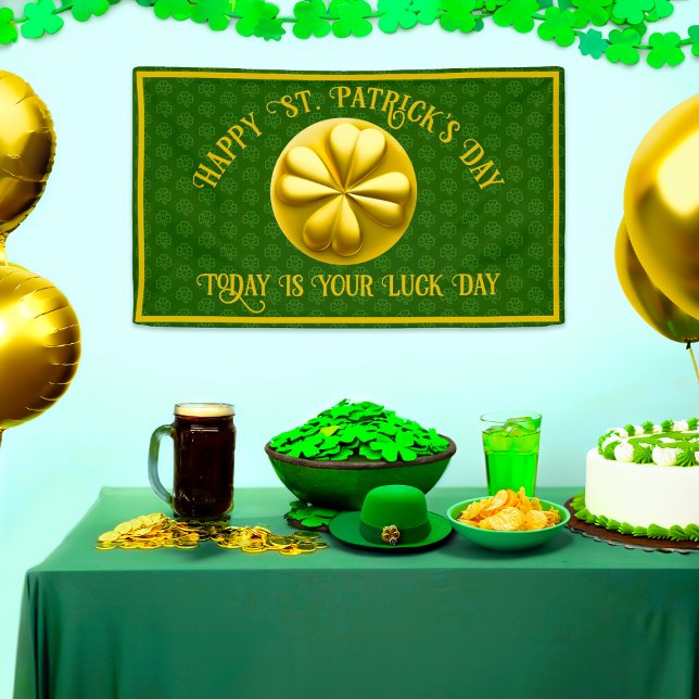 Personalised Golden Shamrock St. Patrick's Day Banner (Creator Uploaded)