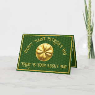 Personalised Golden Shamrock St. Patrick's Day Card