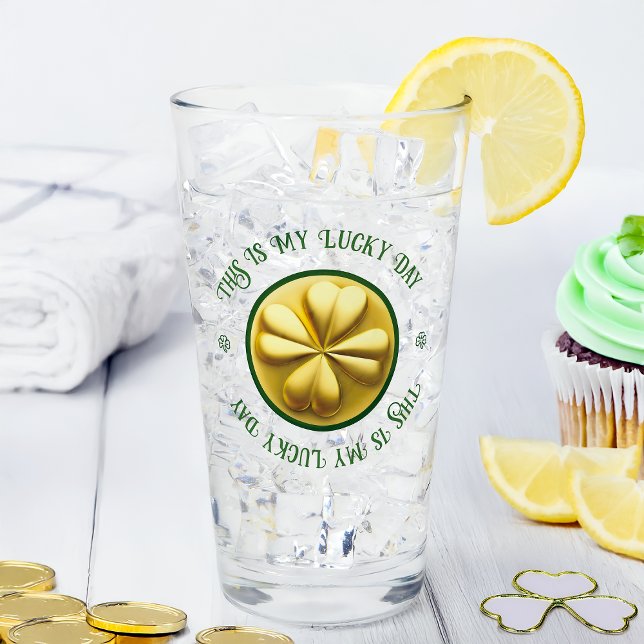 Personalised Golden Shamrock St. Patrick's Day Glass (Creator Uploaded)