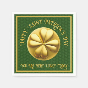 Personalised Golden Shamrock St. Patrick's Day Napkin