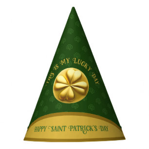 Personalised Golden Shamrock St. Patrick's Day Party Hat