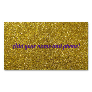 Personalised golden sparkling glitter Magnetic business card