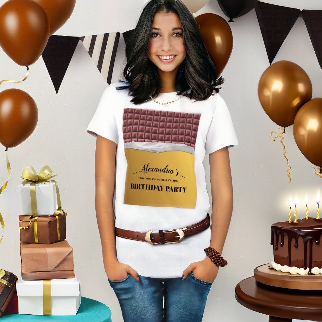Personalised Golden Ticket Chocolate Bar Birthday T-Shirt (Creator Uploaded)
