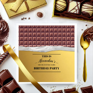 Personalised Golden Ticket Chocolate Bar Party Napkin