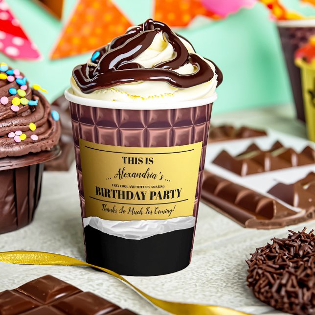 Personalised Golden Ticket Chocolate Party Paper Cups (Creator Uploaded)