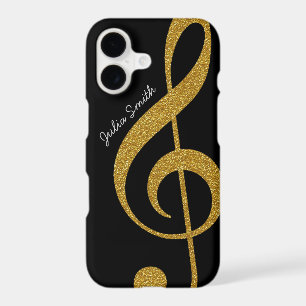 personalised golden treble clef music