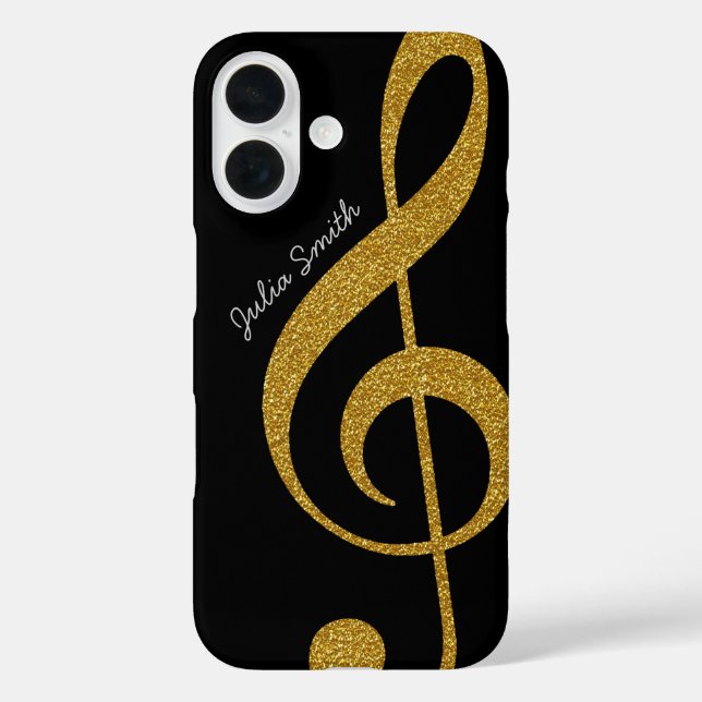 personalised golden treble clef music Case-Mate iPhone case (Back)