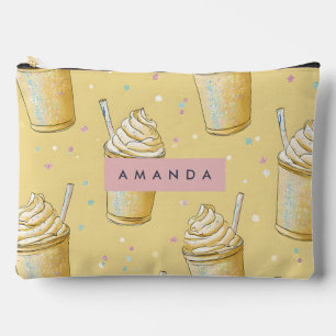 Personalised Golden Vanilla Milkshake Sparkle Accessory Pouch