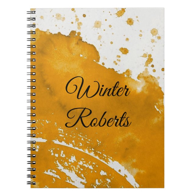 Personalised golden watercolor notebook (Front)