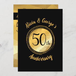 Personalised golden wedding anniversary invitation