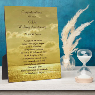 Personalised Golden Wedding Anniversary Poem Plaque