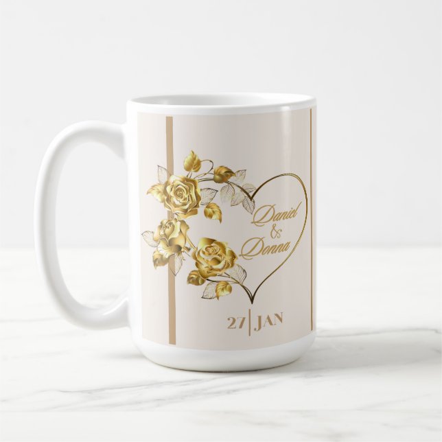 Personalised Golden Wedding Mug (Left)