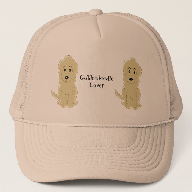 Personalised Goldendoodle Dog Design Trucker Hat (Front)