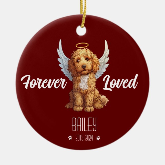 Personalised Goldendoodle Memorial Ornament (Front)