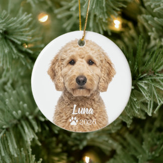 Personalised Goldendoodle Teddy Dog Photo Ornament